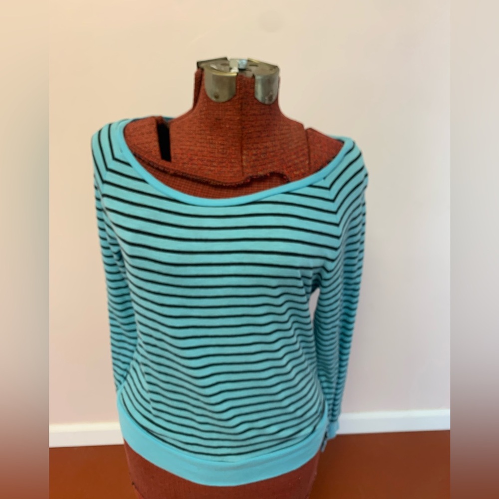 Victoria's Secret PINK Striped Hoodie blue and black size m